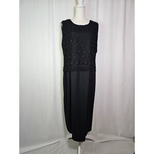 Special Evenings Women's Midi Black Shift Dress, Size 18, Lace Witchy Wedding
